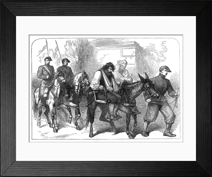 Framed Print : The Civil War in France: wounded insurgent prisoners brought into Versailles, 1871. Creator: Unknown Framed Print : The Civil War in France: wounded insurgent prisoners brought into Versailles, 1871. Creator: Unknown