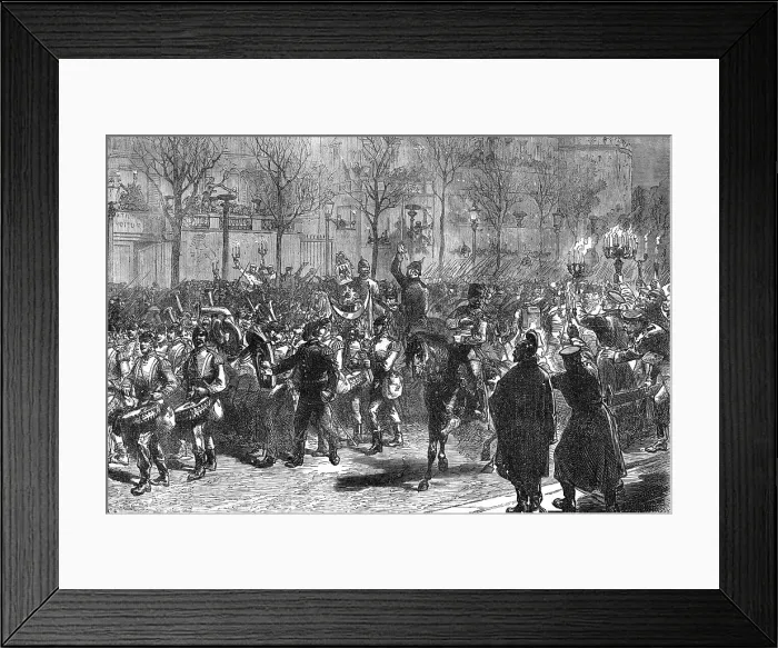 Framed Print : The first departure of Germans from Paris, 1871. Creator: C. R