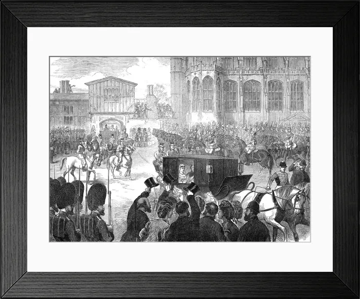 Framed Print : Marriage of Princess Louise: leaving St. George's Chapel, Windsor, 1871. Creator: Unknown Framed Print : Marriage of Princess Louise: leaving St. George's Chapel, Windsor, 1871. Creator: Unknown