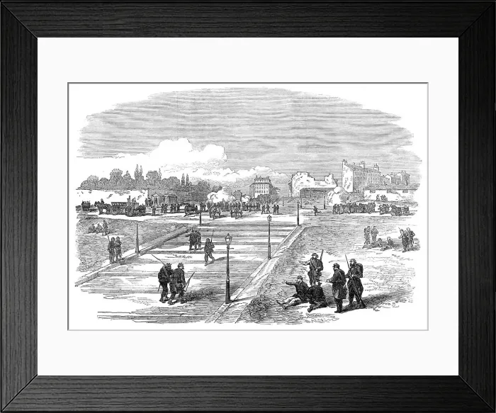 Framed Print : The French Siege of Paris: Communists battery at the Trocadero, 1871. Creator: Unknown Framed Print : The French Siege of Paris: Communists battery at the Trocadero, 1871. Creator: Unknown
