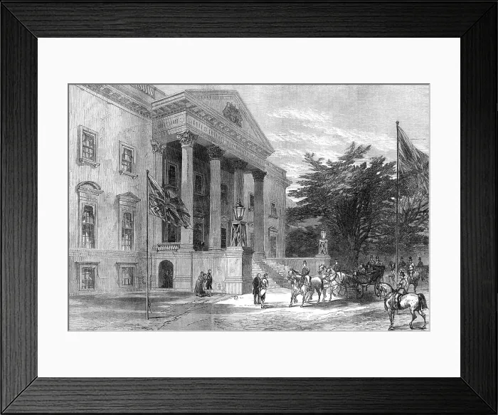 Framed Print : Marriage of Princess Louise: arrival of the newly-married pair at Claremont, 1871. Creator: Unknown Framed Print : Marriage of Princess Louise: arrival of the newly-married pair at Claremont, 1871. Creator: Unknown