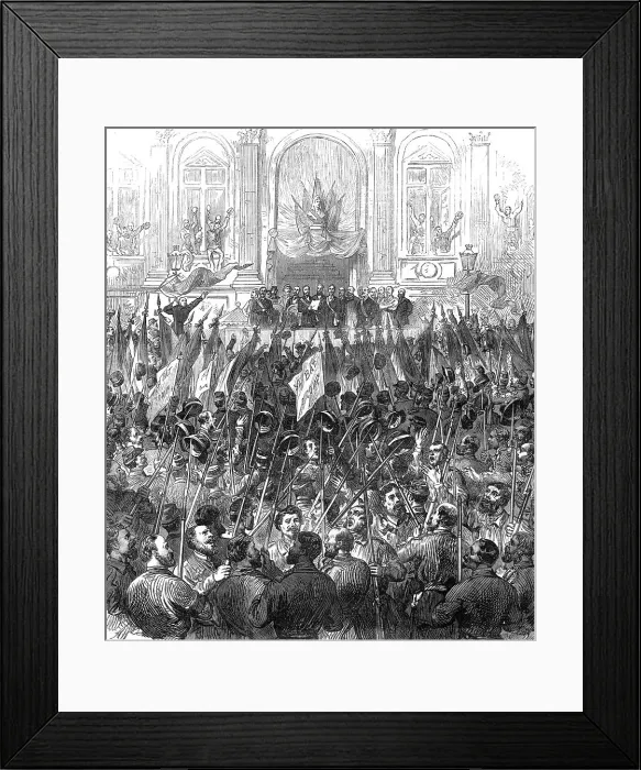 Framed Print : The Commune in Paris: sketch at the Hotel de Ville, 1871. Creator: Unknown Framed Print : The Commune in Paris: sketch at the Hotel de Ville, 1871. Creator: Unknown