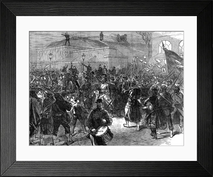 Framed Print : The Commune in Paris: Communists...going out to fight the troops from Versailles, 1871. Creator: Unknown Framed Print : The Commune in Paris: Communists...going out to fight the troops from Versailles, 1871. Creator: Unknown