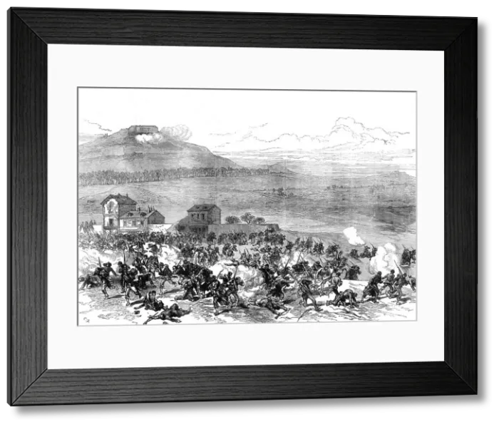 Framed Print : The Civil War in Paris: rout of the Communists at Nanterre by the fire of Mont Valerien, 1871. Creator: C. R Framed Print : The Civil War in Paris: rout of the Communists at Nanterre by the fire of Mont Valerien, 1871. Creator: C. R