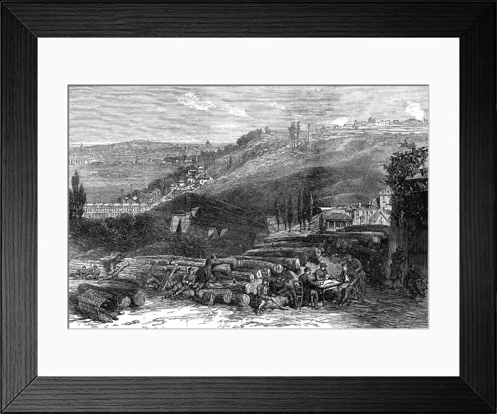 Framed Print : The French Siege of Paris: Fort Issy, from the advanced post of Meudon, 1871. Creator: Unknown Framed Print : The French Siege of Paris: Fort Issy, from the advanced post of Meudon, 1871. Creator: Unknown