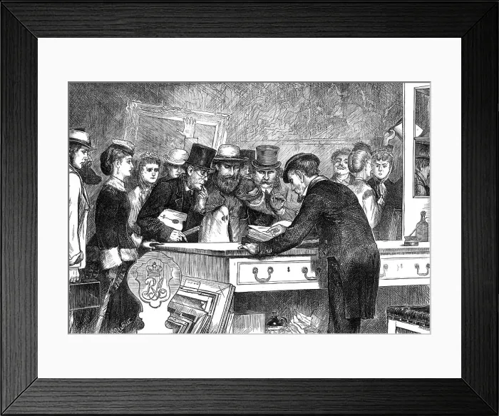 Framed Print : The Book of Fate: a sketch at the Royal Academy of Arts, 1871. Creator: Joseph Swain Framed Print : The Book of Fate: a sketch at the Royal Academy of Arts, 1871. Creator: Joseph Swain