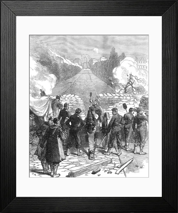 Framed Print : The French Siege of Paris: advanced battery at the Pont de Neuilly, 1871. Creator: C. R Framed Print : The French Siege of Paris: advanced battery at the Pont de Neuilly, 1871. Creator: C. R