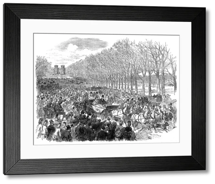 Framed Print : Marriage of Princess Louise: the Long Walk, Windsor Park, 1871. Creator: Unknown Framed Print : Marriage of Princess Louise: the Long Walk, Windsor Park, 1871. Creator: Unknown