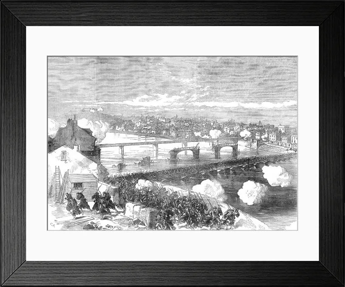 Framed Print : The Civil War in France: Communists routed at the bridge of the Asnieres, 1871. Creator: C. R Framed Print : The Civil War in France: Communists routed at the bridge of the Asnieres, 1871. Creator: C. R