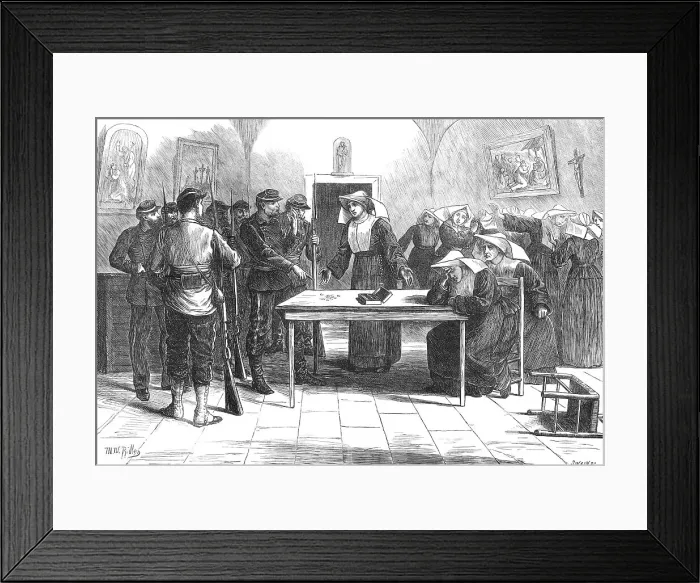 Framed Print : The French Siege of Paris: a call upon the Little Sisters of the Poor, 1871. Creator: Joseph Swain Framed Print : The French Siege of Paris: a call upon the Little Sisters of the Poor, 1871. Creator: Joseph Swain