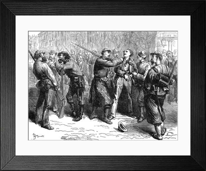 Framed Print : The Civil War in France: impressment in the streets of Paris for the army of the Commune, 1871. Creator: Unknown Framed Print : The Civil War in France: impressment in the streets of Paris for the army of the Commune, 1871. Creator: Unknown