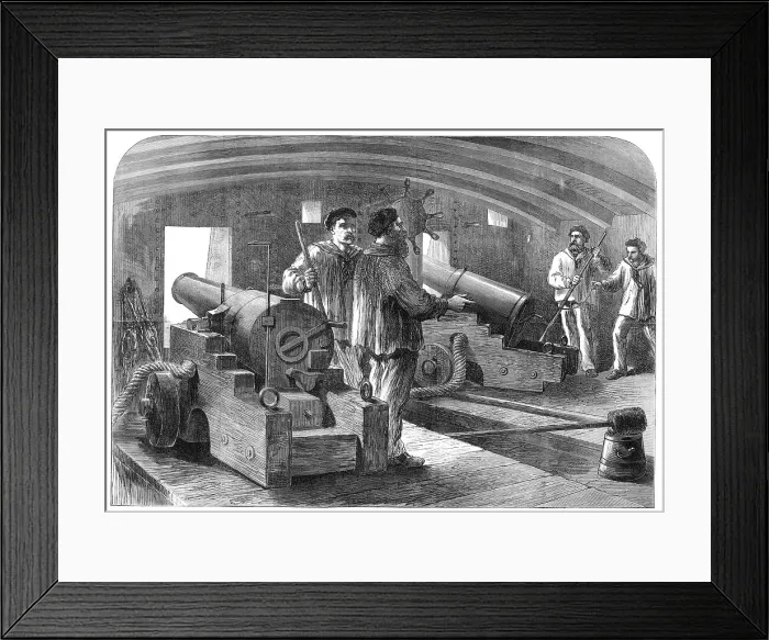 Framed Print : The French Siege of Paris: interior of gun-boat La Commune, 1871. Creator: Unknown Framed Print : The French Siege of Paris: interior of gun-boat La Commune, 1871. Creator: Unknown