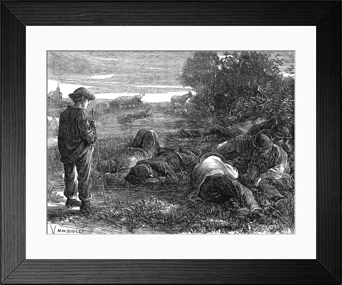 Framed Print : The Derby Day: early morning on Epsom Downs, 1871. Creator: Joseph Swain Framed Print : The Derby Day: early morning on Epsom Downs, 1871. Creator: Joseph Swain