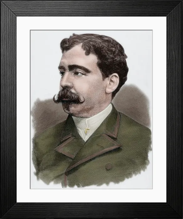 Framed Print : Enrique Kubly Arteaga (1855-1904), Uruguayan writer, politician and philosopher, 1885. Creator: Capuz Framed Print : Enrique Kubly Arteaga (1855-1904), Uruguayan writer, politician and philosopher, 1885. Creator: Capuz