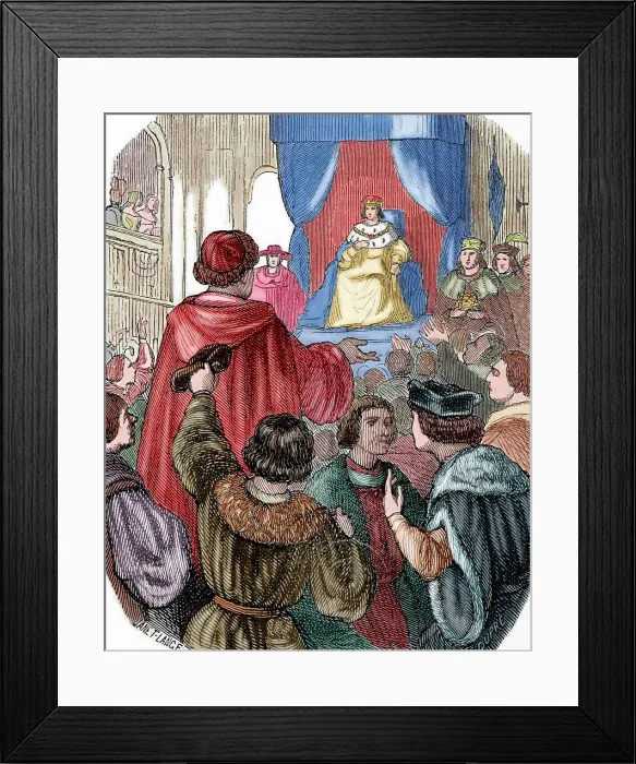 Framed Print : The monarch in the States General, 1506, (1851). Creator: Dupre