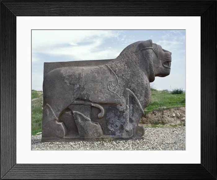 Framed Print : Colossal basalt lion, Neo-Hittite, Ain Dara Temple, Syria, 10th to 8th century BC. Creator: Unknown Framed Print : Colossal basalt lion, Neo-Hittite, Ain Dara Temple, Syria, 10th to 8th century BC. Creator: Unknown