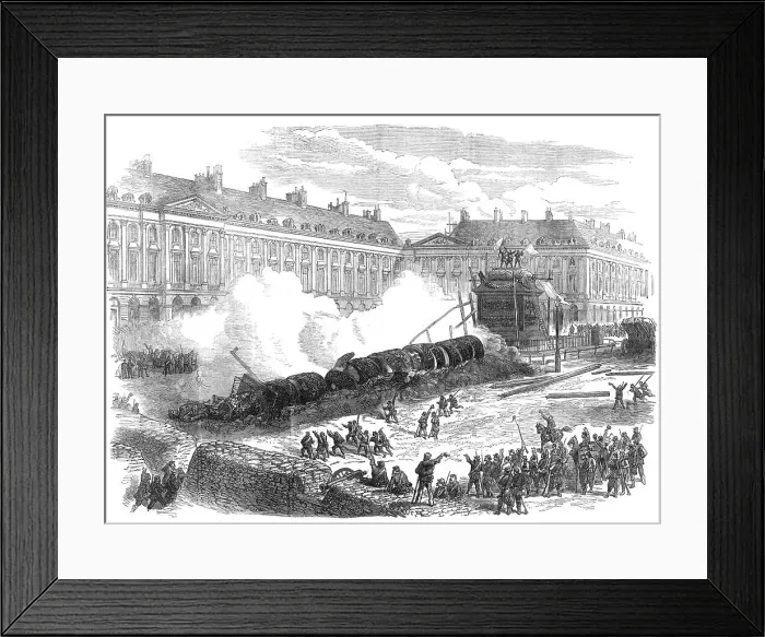 Framed Print : The fallen column in the Place Vendome, Paris, 1871. Creator: Unknown Framed Print : The fallen column in the Place Vendome, Paris, 1871. Creator: Unknown