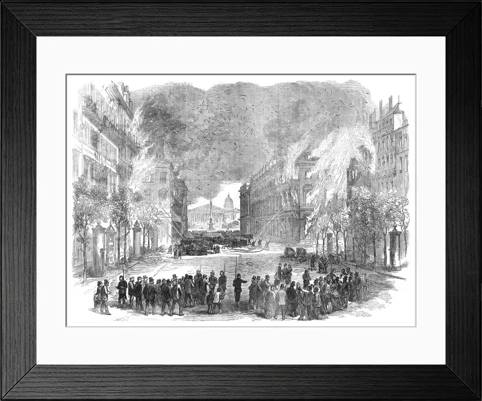 Framed Print : The Burning of Paris: the rue Royale, 1871. Creator: Unknown Framed Print : The Burning of Paris: the rue Royale, 1871. Creator: Unknown