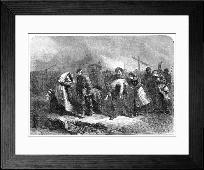 Framed Print : The Burning of Paris: saved from the fire, 1871. Creator: Unknown Framed Print : The Burning of Paris: saved from the fire, 1871. Creator: Unknown