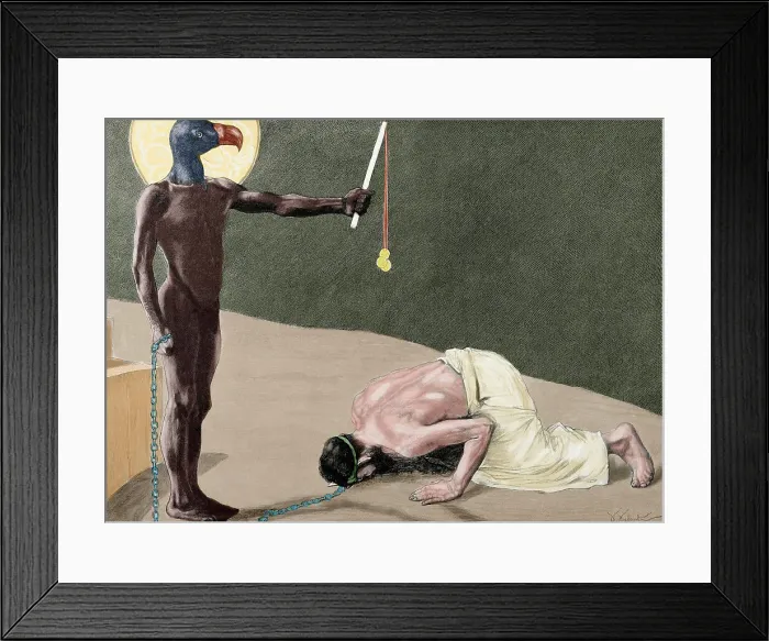 Framed Print : Mammon, 1896. Creator: J Weber Framed Print : Mammon, 1896. Creator: J Weber