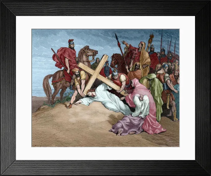 Framed Print : Jesus reaches the top of Calvary, mid-late 19th century. Creator: Jules Jean Marie Joseph Huyot Framed Print : Jesus reaches the top of Calvary, mid-late 19th century. Creator: Jules Jean Marie Joseph Huyot