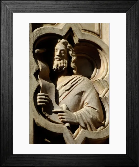 Framed Print : Bas-relief depicting a prophet, Loggia del Bigallo, Florence Italy, 14th century. Creator: Unknown Framed Print : Bas-relief depicting a prophet, Loggia del Bigallo, Florence Italy, 14th century. Creator: Unknown