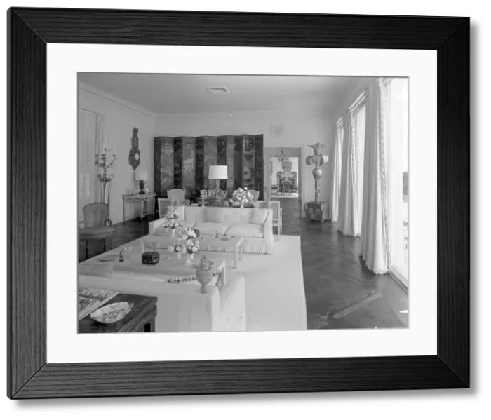 Framed Print : Dr. and Mrs. Leon Levy, residence at 1409 S. Ocean Blvd. Palm Beach, 1959. Creator: Gottscho-Schleisner, Inc Framed Print : Dr. and Mrs. Leon Levy, residence at 1409 S. Ocean Blvd. Palm Beach, 1959. Creator: Gottscho-Schleisner, Inc