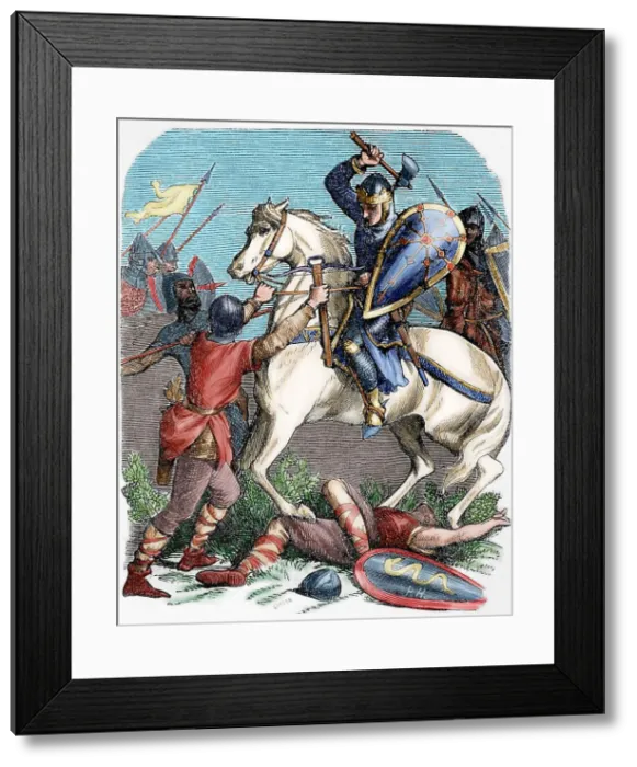 Framed Print : Louis VI the Fat at the Battle of Brenneville, 1119, (19th century). Creator: Unknown Framed Print : Louis VI the Fat at the Battle of Brenneville, 1119, (19th century). Creator: Unknown