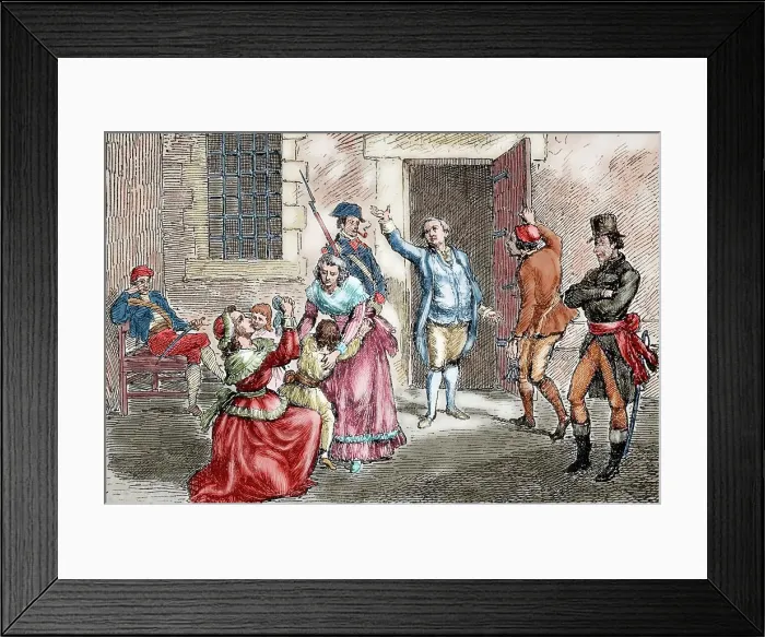 Framed Print : The monarch taking leave of his family, 19th century. Creator: Unknown Framed Print : The monarch taking leave of his family, 19th century. Creator: Unknown