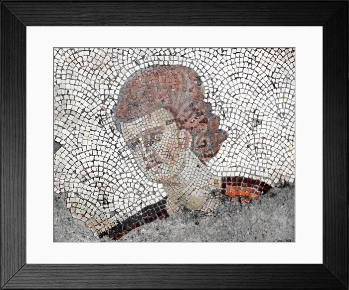Framed Print : Woman's head, detail from mosaic pavement in the Great Palace of Constantinople, 4th-6th century. Creator: Unknown Framed Print : Woman's head, detail from mosaic pavement in the Great Palace of Constantinople, 4th-6th century. Creator: Unknown