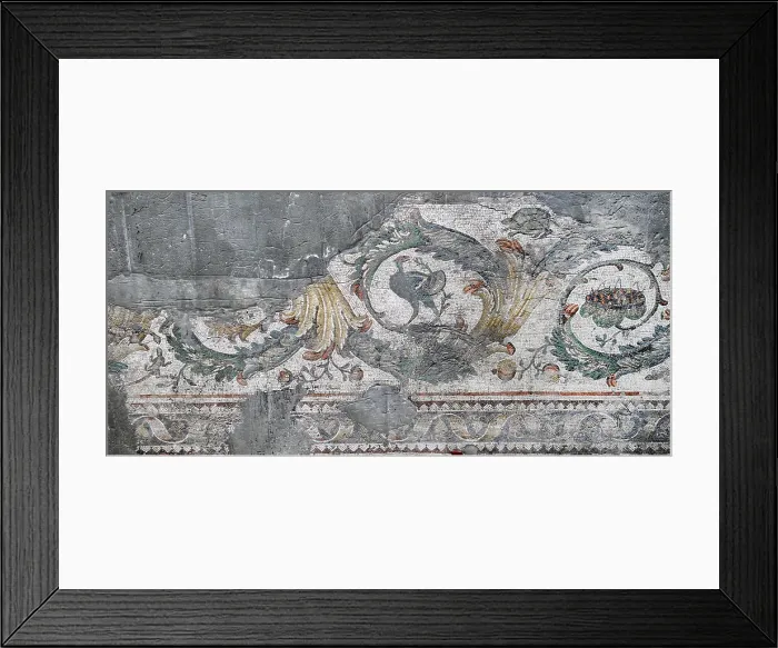 Framed Print : Floral border, mosaic pavement in the Great Palace of Constantinople, 4th-6th century. Creator: Unknown Framed Print : Floral border, mosaic pavement in the Great Palace of Constantinople, 4th-6th century. Creator: Unknown