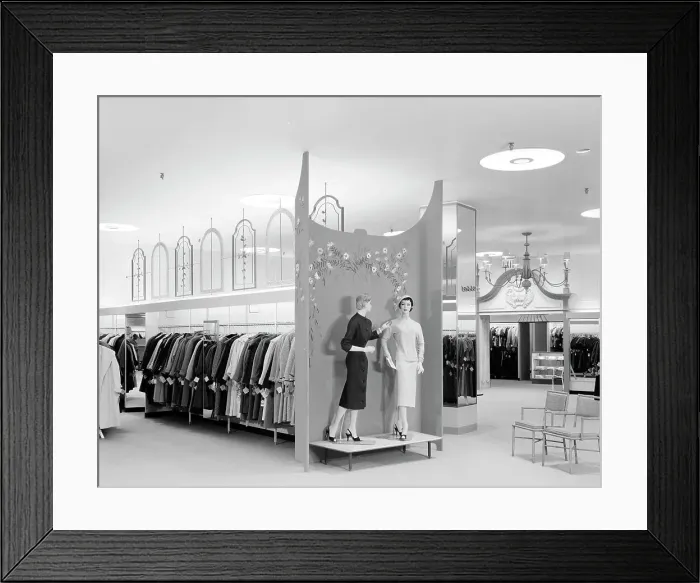 Framed Print : Gimbel Brothers, business in Cross County Center, Yonkers, New York, 1955. Creator: Gottscho-Schleisner, Inc Framed Print : Gimbel Brothers, business in Cross County Center, Yonkers, New York, 1955. Creator: Gottscho-Schleisner, Inc