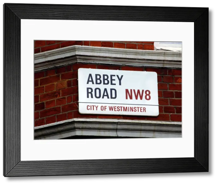 Framed Print : Abbey Road street sign, City of Westminister, London, England, 2008. Creator: LTL Framed Print : Abbey Road street sign, City of Westminister, London, England, 2008. Creator: LTL