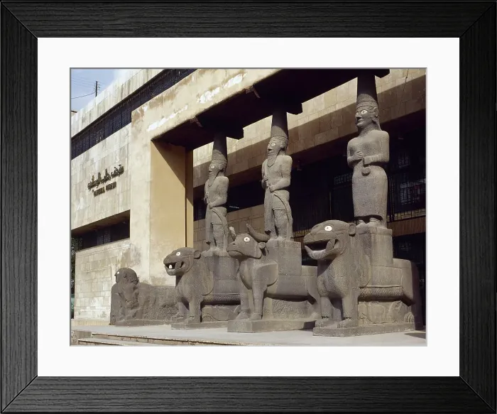 Framed Print : Basalt caryatids at the entrance to the National Museum of Aleppo, Syria, 2001. Creator: LTL Framed Print : Basalt caryatids at the entrance to the National Museum of Aleppo, Syria, 2001. Creator: LTL
