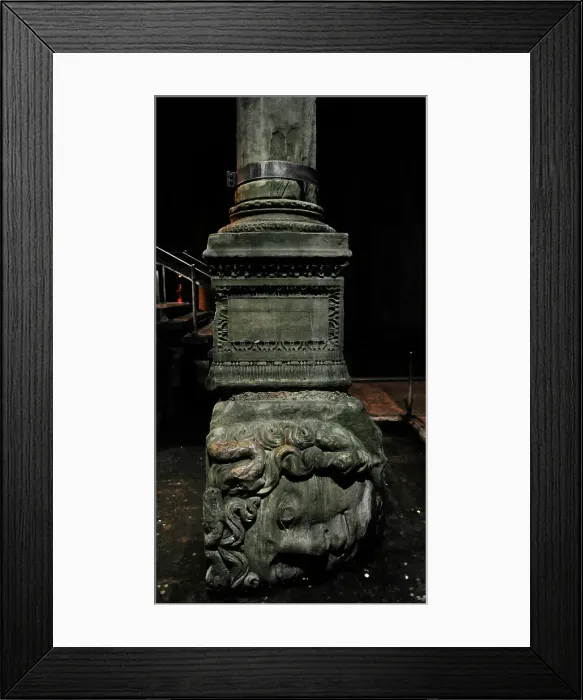 Framed Print : Medusa column base, Basilica Cistern (6th century), Istanbul, Turkey. Creator: Unknown Framed Print : Medusa column base, Basilica Cistern (6th century), Istanbul, Turkey. Creator: Unknown
