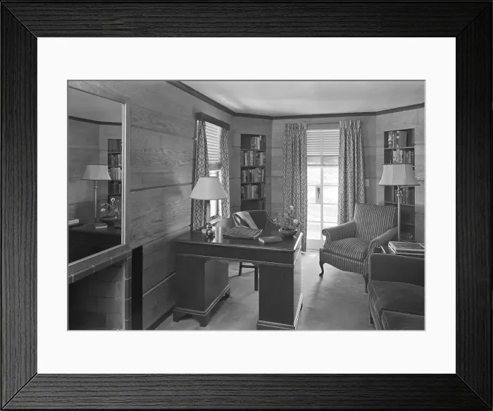 Framed Print : Ralph J. Cordiner, residence on White Oak Rd. Fairfield, Connecticut, 1939. Creator: Gottscho-Schleisner, Inc Framed Print : Ralph J. Cordiner, residence on White Oak Rd. Fairfield, Connecticut, 1939. Creator: Gottscho-Schleisner, Inc