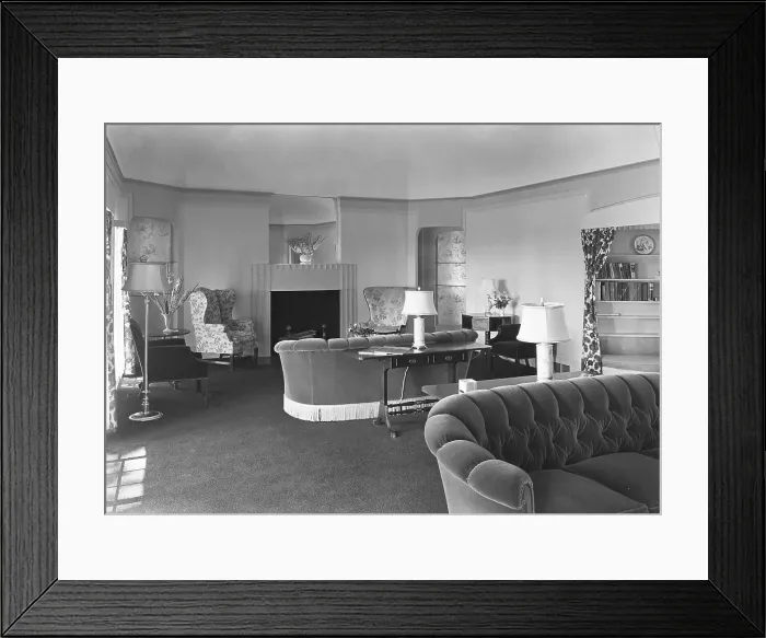 Framed Print : Ralph J. Cordiner, residence on White Oak Rd. Fairfield, Connecticut, 1939. Creator: Gottscho-Schleisner, Inc Framed Print : Ralph J. Cordiner, residence on White Oak Rd. Fairfield, Connecticut, 1939. Creator: Gottscho-Schleisner, Inc