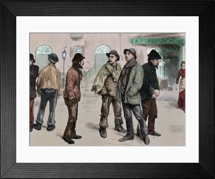 Framed Print : Unemployed workers, London, 1886. Creator: Unknown Framed Print : Unemployed workers, London, 1886. Creator: Unknown