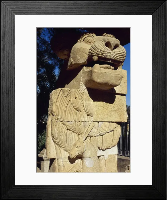 Framed Print : Lion with antelope, Temple of Allat, Palmyra, Syria, 2002. Creator: Unknown Framed Print : Lion with antelope, Temple of Allat, Palmyra, Syria, 2002. Creator: Unknown