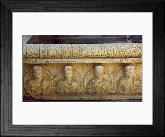 Framed Print : Portrait reliefs, Gardens of Palmyra Archaeological Museum, Tadmor, Syria. Creator: Unknown Framed Print : Portrait reliefs, Gardens of Palmyra Archaeological Museum, Tadmor, Syria. Creator: Unknown