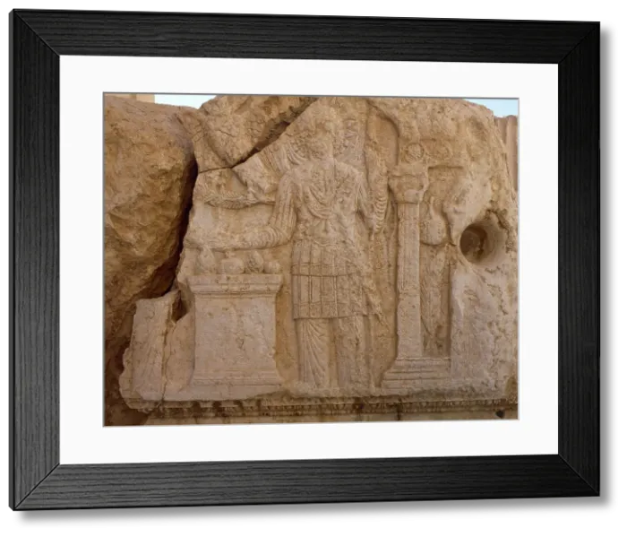 Framed Print : Relief depicting the god Aglibol, Temple of Bel, Palmyra, Syria, 2002. Creator: Unknown Framed Print : Relief depicting the god Aglibol, Temple of Bel, Palmyra, Syria, 2002. Creator: Unknown