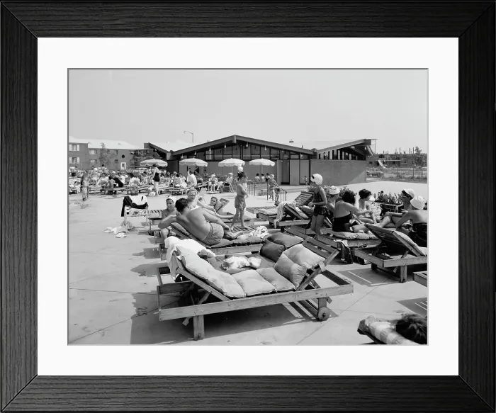 Framed Print : Linden Woods Swim Club, Howard Beach, 1959. Creator: Gottscho-Schleisner, Inc Framed Print : Linden Woods Swim Club, Howard Beach, 1959. Creator: Gottscho-Schleisner, Inc