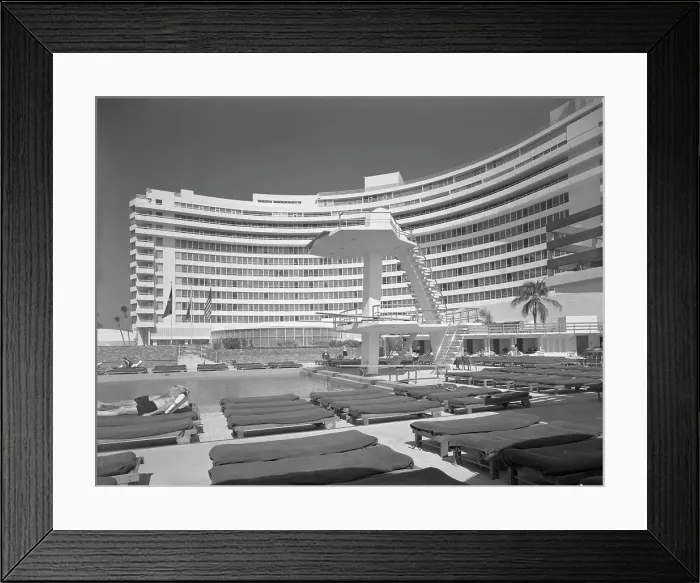 Framed Print : Fontainebleau Hotel, Miami Beach, Florida, 1955. Creators: Gottscho-Schleisner, Inc, Morris Lapidus Framed Print : Fontainebleau Hotel, Miami Beach, Florida, 1955. Creators: Gottscho-Schleisner, Inc, Morris Lapidus