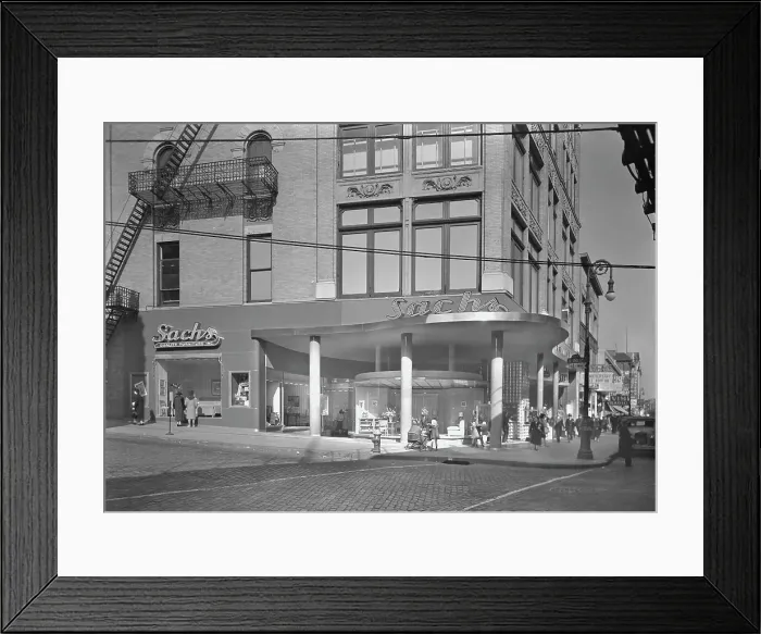 Framed Print : Sachs Quality Furniture Inc. business at 150th & 3rd Ave. New York City, 1940. Creator: Gottscho-Schleisner, Inc Framed Print : Sachs Quality Furniture Inc. business at 150th & 3rd Ave. New York City, 1940. Creator: Gottscho-Schleisner, Inc