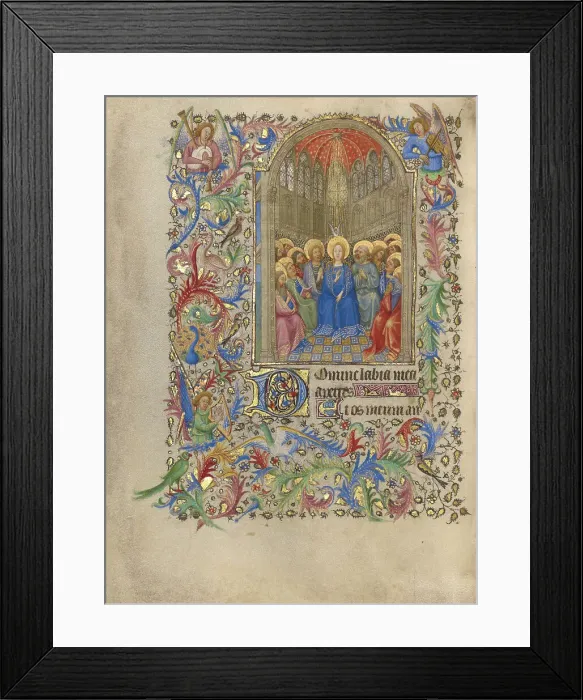 Framed Print : Pentecost; Book of Hours, about 1420. Creator: Spitz Master Framed Print : Pentecost; Book of Hours, about 1420. Creator: Spitz Master