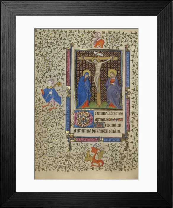 Framed Print : The Crucifixion; Book of Hours, about 1410. Creator: Unknown Framed Print : The Crucifixion; Book of Hours, about 1410. Creator: Unknown