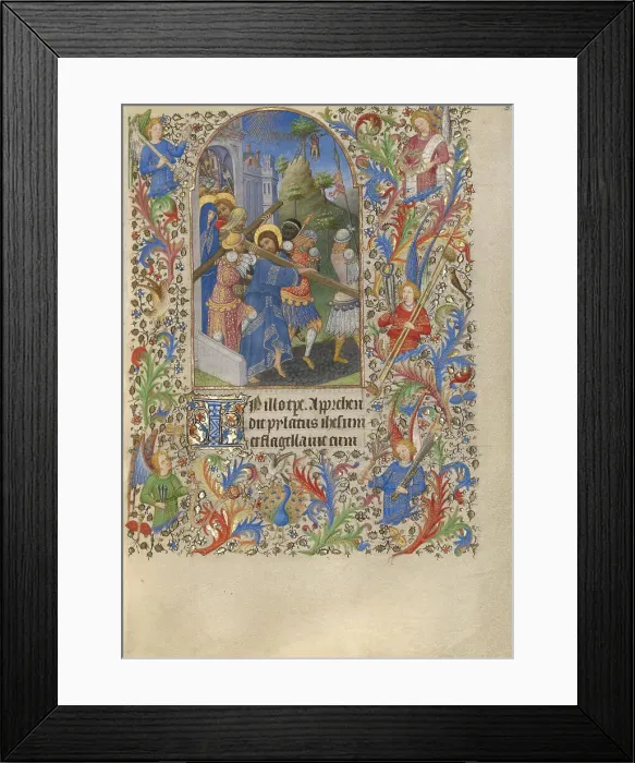 Framed Print : The Way to Calvary; Book of Hours, about 1420. Creator: Spitz Master Framed Print : The Way to Calvary; Book of Hours, about 1420. Creator: Spitz Master