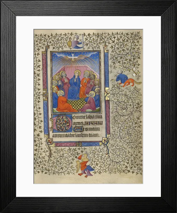 Framed Print : Pentecost; Book of Hours, about 1410. Creator: Unknown Framed Print : Pentecost; Book of Hours, about 1410. Creator: Unknown