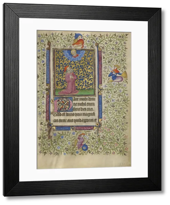 Framed Print : Job in Prayer; Book of Hours, about 1410. Creator: Unknown