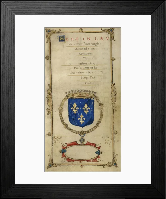 Framed Print : Frontispiece; Book of Hours, 1544. Creator: T. D Framed Print : Frontispiece; Book of Hours, 1544. Creator: T. D